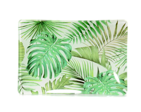 "Palm Breeze" Glass soap dish by Michel Design Works
