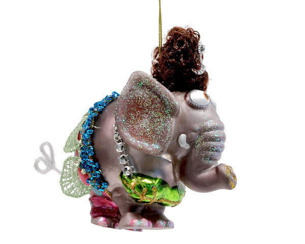 "Lady Elephant Dressed up" Christmas Ornament GIFT COMPANY