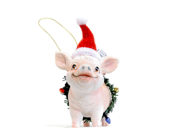 "Piglet with Santa Hat" Christmas Ornament GIFT COMPANY