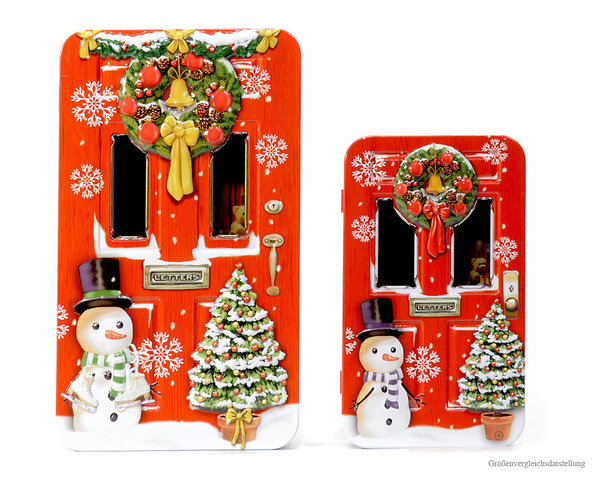 "Rote Haustür" Weihnachtlich geschmückt Keksdose