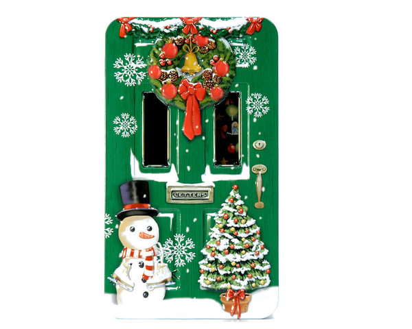 "Grüne Haustür" Weihnachtlich geschmückt Keksdose