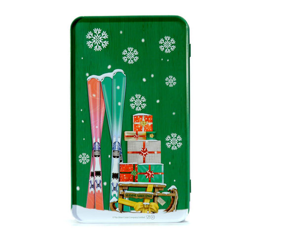 "Grüne Haustür" Weihnachtlich geschmückt Keksdose