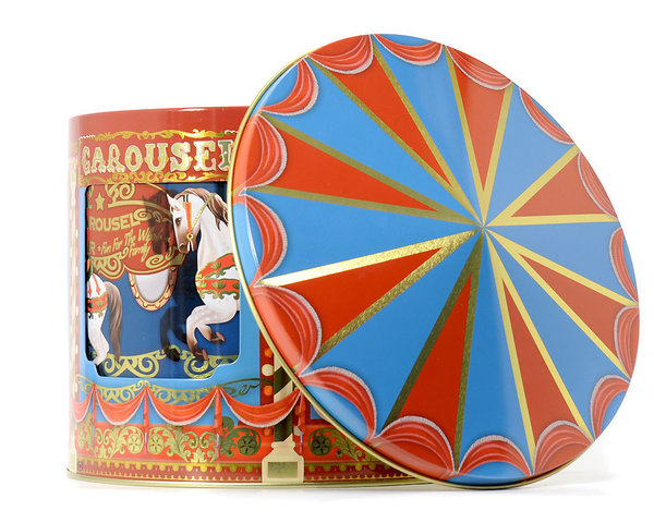 "Karussell" Nostalgische drehende XL Keksdose mit Spieluhr