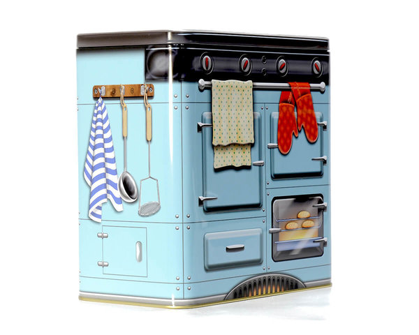 "Old-fahioned cooker blue" Storage tin jar Retro Design