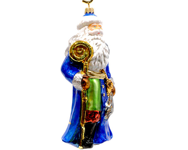 "St. Nikolaus blau" Christbaum Hänger Weihnachtsmann