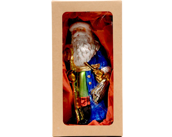 "St. Nikolaus blau" Christbaum Hänger Weihnachtsmann
