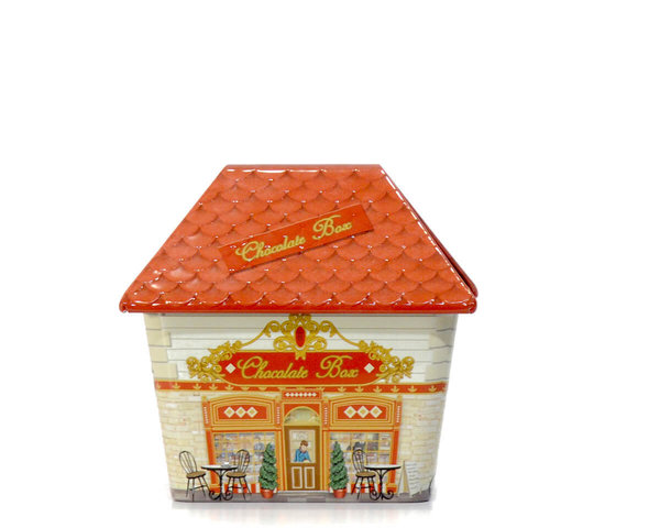 Kleines Haus Chocolate Box rot Keksdose