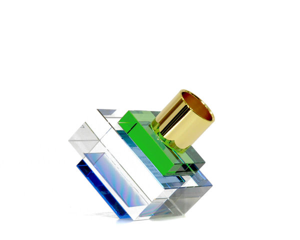 Kerzenständer Dioptrics Kristall Grün + Blau von GIFT COMPANY