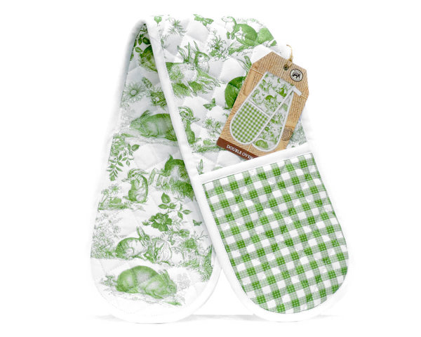 "Bunny Toile" Double Oven glove by Michel Design Works