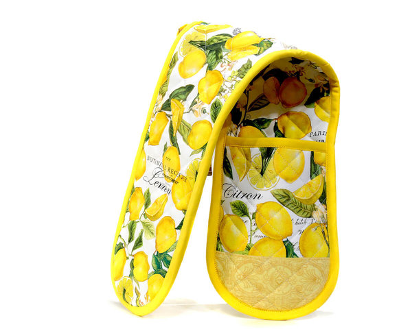 "Lemon Basil" Doppel-Ofenhandschuhe Michel Design Works