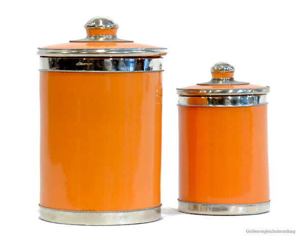 XL Keramikdose "Orange" mit Deckel aus Marrakesch