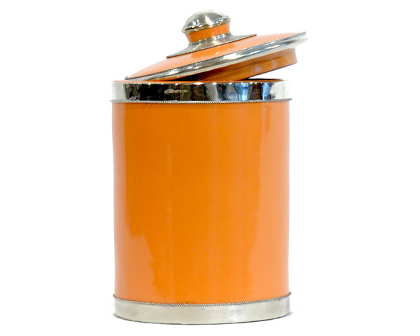 XL Keramikdose "Orange" mit Deckel aus Marrakesch