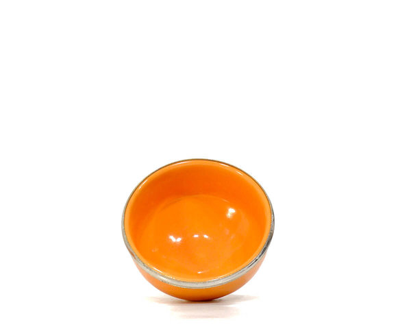 Keramik-Schälchen "Orange" 10cm Maroc-Silber-Beschlag