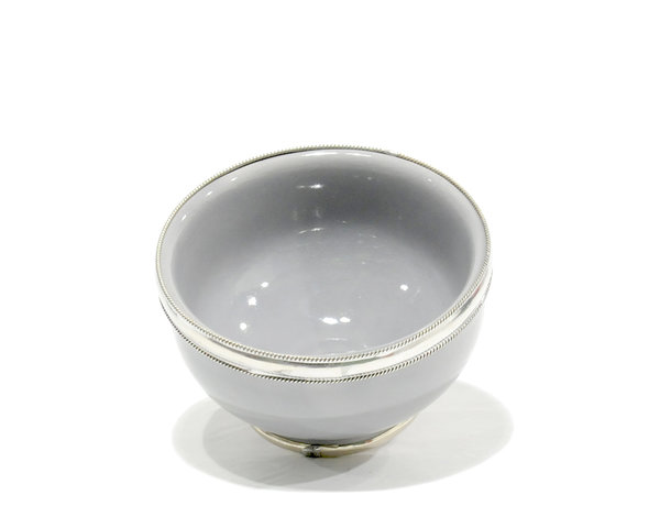 Keramik-Schälchen "Grau" Marrakesch 8cm Maroc-Silber-Beschlag