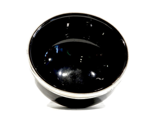Keramik-Schälchen "Schwarz" Marrakesch 10cm Maroc-Silberbeschlag