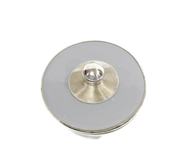 Keramik-Schälchen mit Deckel "Grau" 10cm Maroc-Silber-Beschlag