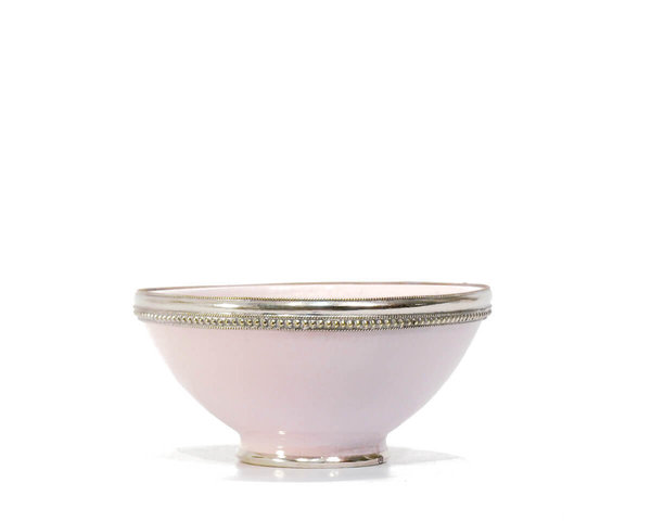 Keramik-Schale "Rosa"13cm Maroc-Silber-Beschlag