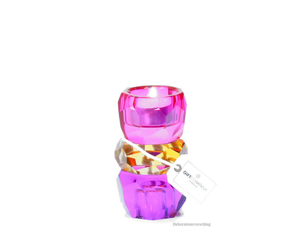 Palisades Kristallglas Multicolor Kerzenhalter GIFT COMPANY