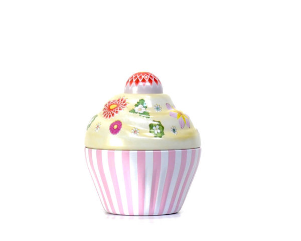 Happy Flower rosa Cupcake Blechdose