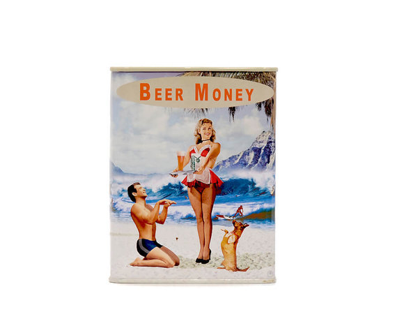 "Beer Money" Retro Humor Blech-Spardose