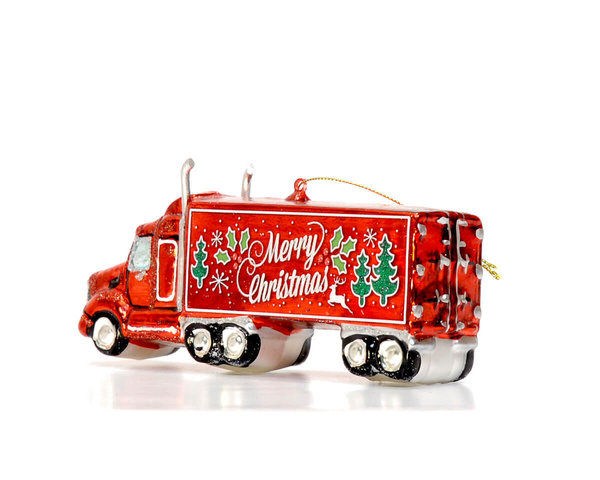 "Roter Weihnachts-Truck" GIFT COMPANY Glas Hänger