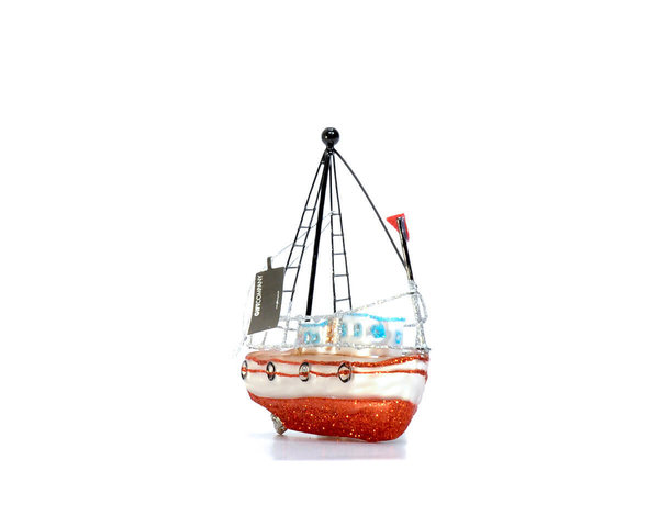 "Segelboot rot" Weihnachts-Hänger Glas GIFT COMPANY