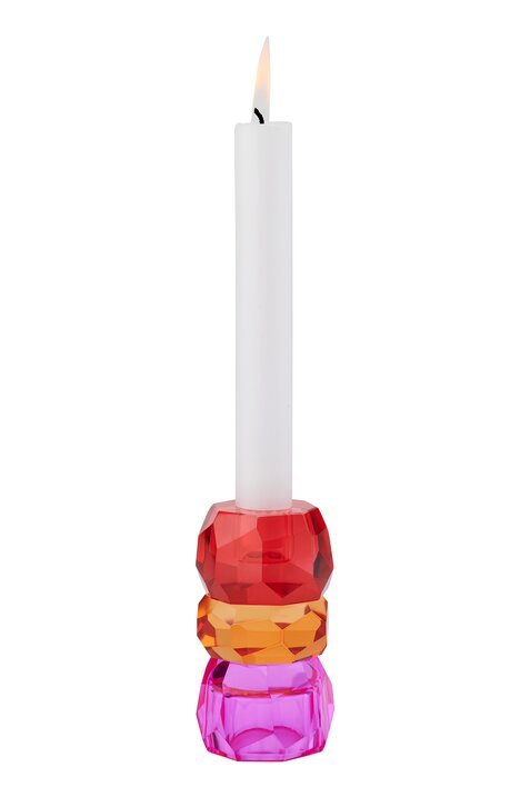 "Palisades" Orange Kerzenhalter Kristallglas GIFT COMPANY