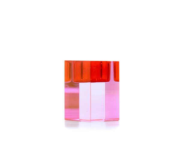 "Sari" Rosa Rot Teelichthalter Kristallglas GIFT COMPANY