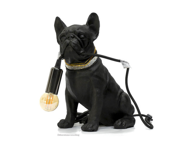 Französische Bulldogge "Francis" Stehlampe schwarz