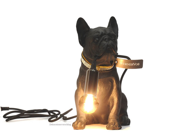 Französische Bulldogge "Francis" Stehlampe schwarz