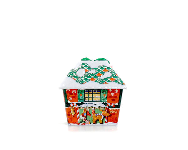 "Kleines rotes Santa Haus" Mini Keksdose Silver Crane