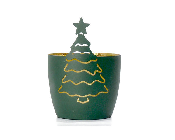 "Weihnachtsbaum" grün Madras Windlicht GIFT COMPANY