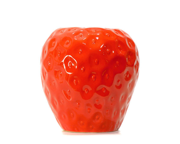 "STRAWBERRY" Steingut Vase Rot Erdbeeren